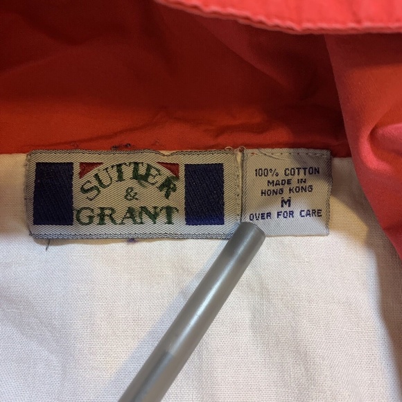 Vintage 90s Sutter & Grant Red White Blue Hoodie Windbreaker Jacket Size S/M - Picture 2 of 11